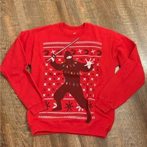 Hanes Ninja Ugly Christmas Sweater Red Size Small